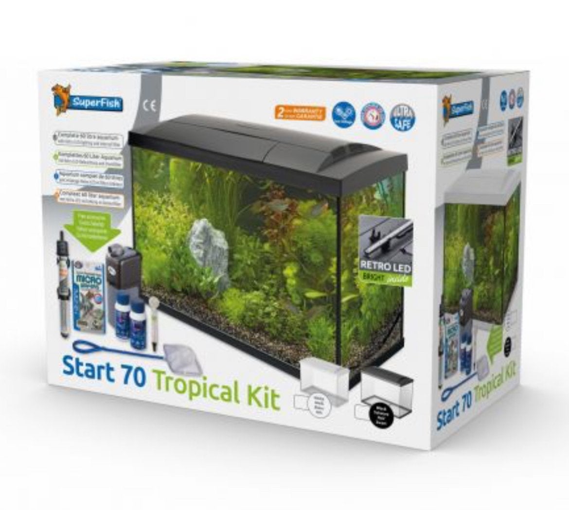 Superfish Aquarium Start 70 Tropical Kit Retro Led 60 l, Ophalen, Zo goed als nieuw, Leeg aquarium
