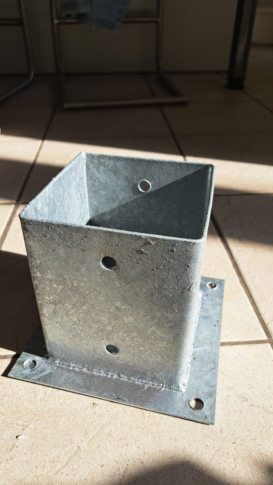 4 Verzinkte Paalhouder 12x12 cm met grondplaat, Ophalen, Nieuw, Overige typen