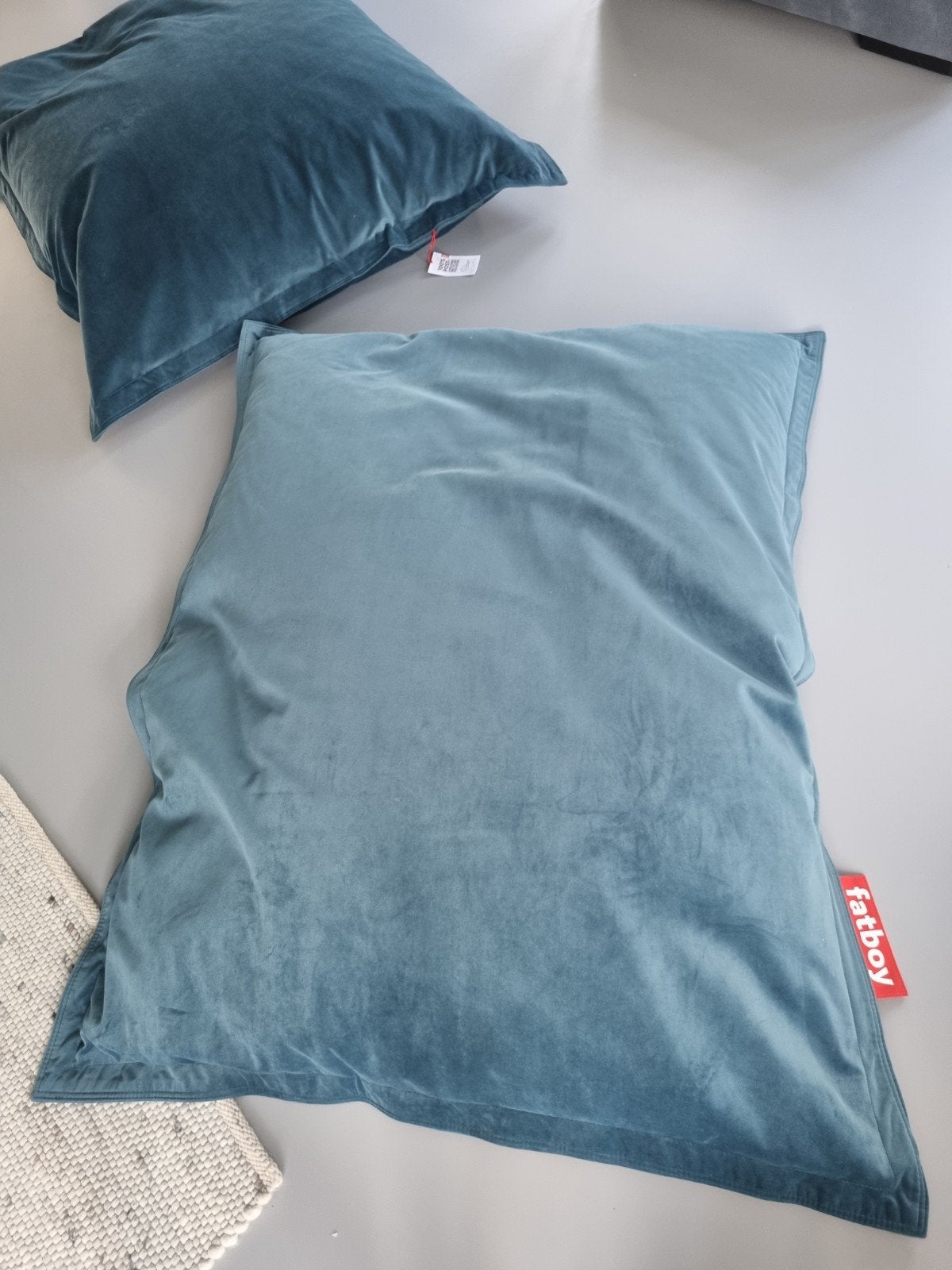 2 Fatboy zitzakken in fluweelblauw, Ophalen, Zo goed als nieuw, Blauw