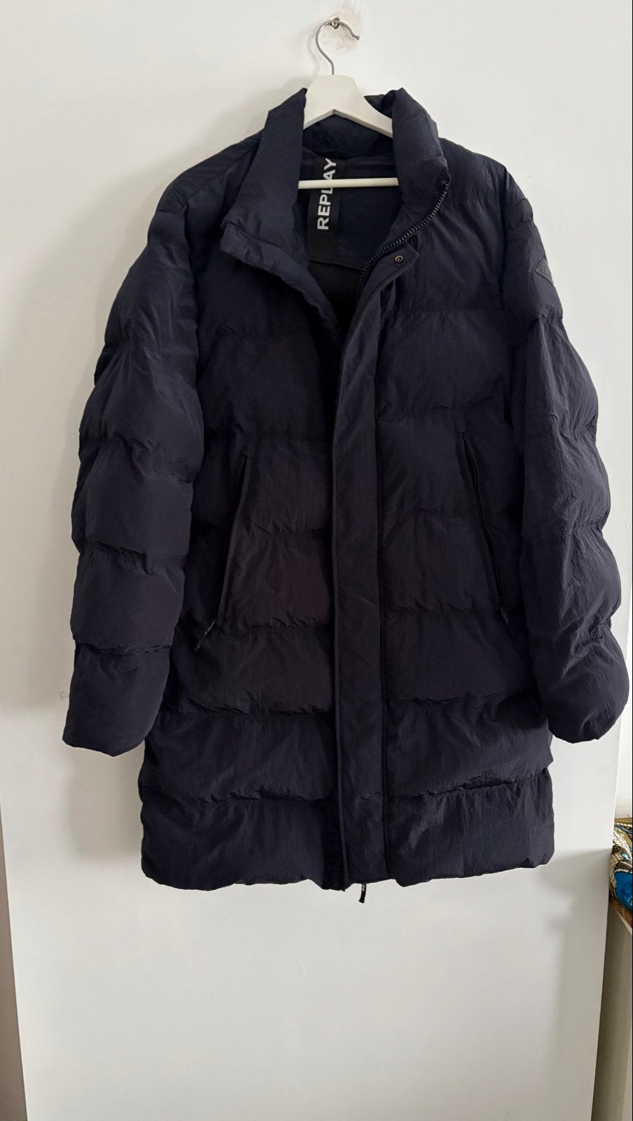 Replay Heavy Weight Mountain Inspired Puffer Jas Maat L, Ophalen of Verzenden, Zo goed als nieuw, Maat 52/54 (L), Zwart