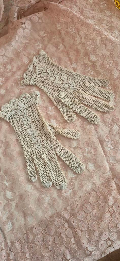 Brocante gehaakte handschoenen, Antiek en Kunst, Ophalen of Verzenden