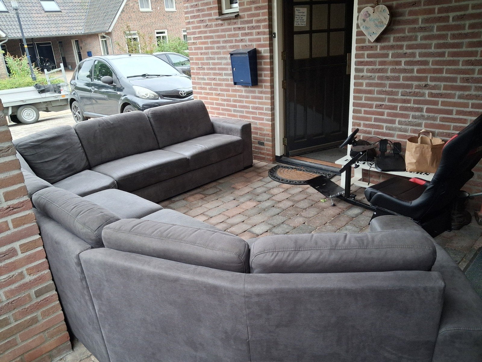 meubels, Ophalen, Gebruikt, Stof, Hoekbank