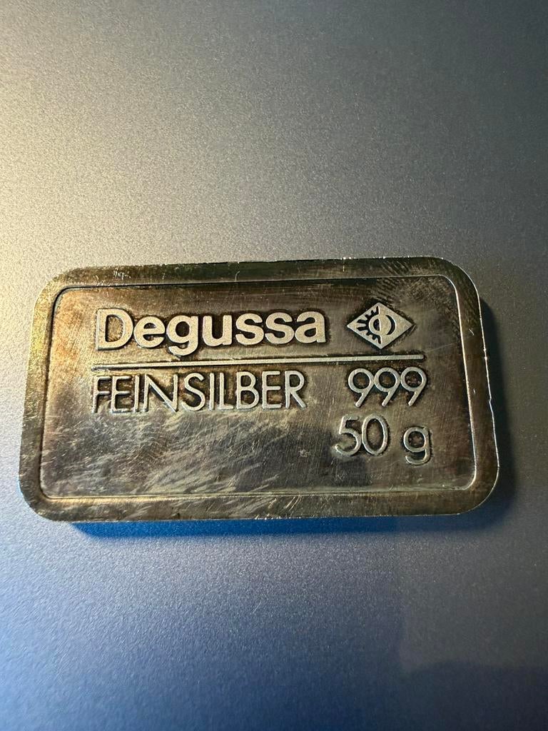 50 gram 999 zilver Degussa, Verzenden, Zilver