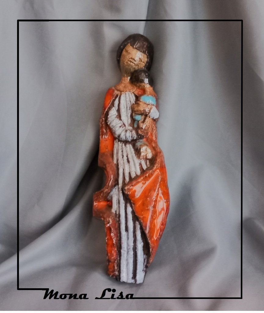 Maria met kind – gesigneerd KAREL, 33 cm lang, Ophalen of Verzenden