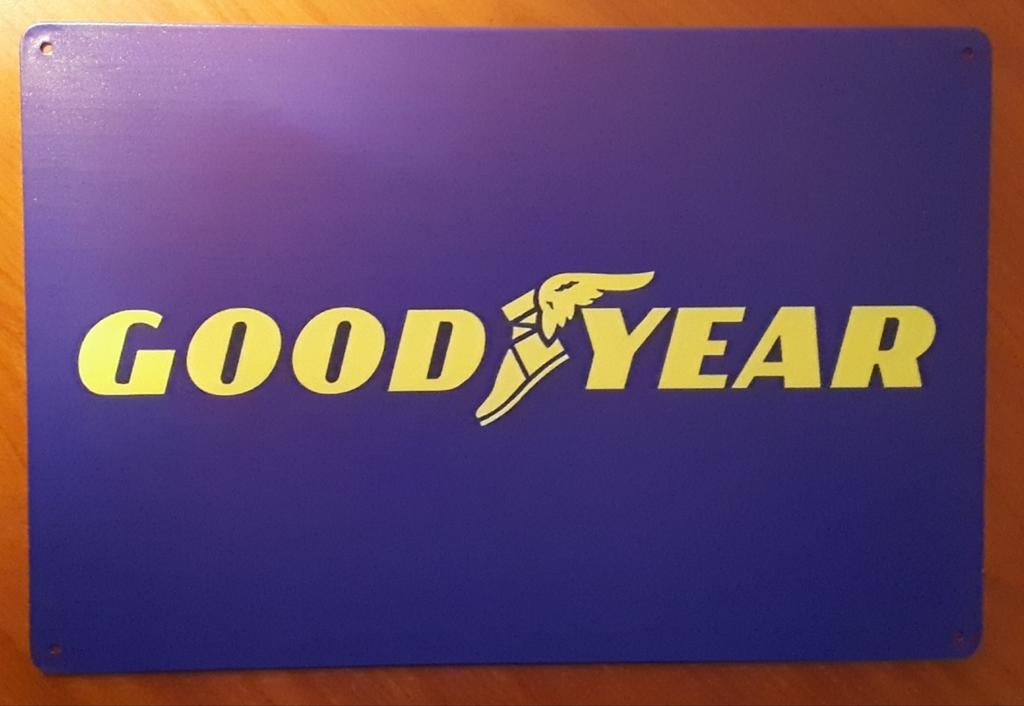 Goodyear 20x30 cm Metalen Reclamebord, Verzamelen, Ophalen of Verzenden, Nieuw, Reclamebord, Plaat of Schild, Overige merken