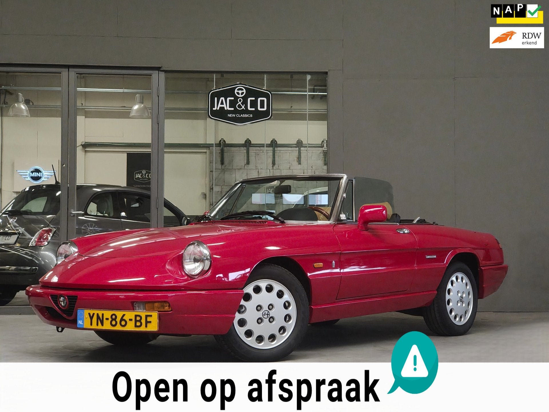 Alfa Romeo Spider 2.0 QV NAP Zeer nette staat, Auto's, Alfa Romeo, Bedrijf, Te koop, Spider, Lederen bekleding, Lichtmetalen velgen