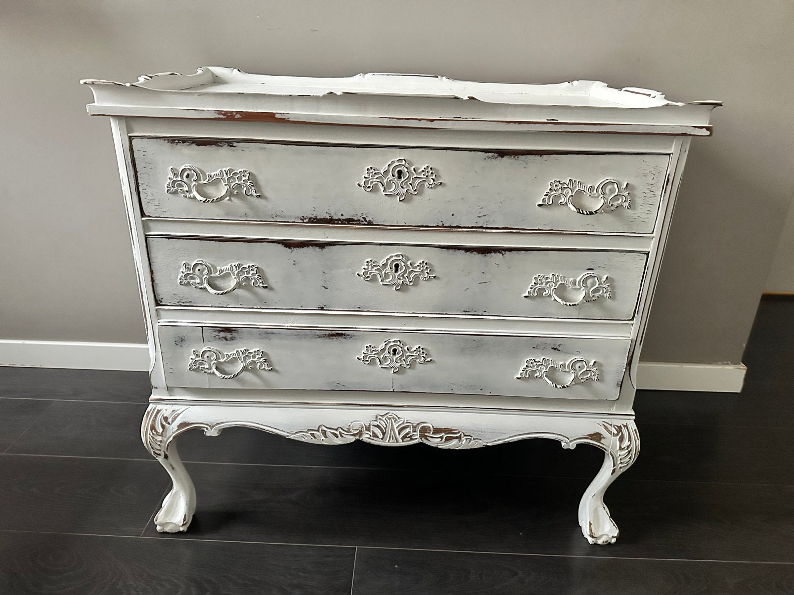 Brocante ladekast, Ophalen, 50 tot 100 cm, Zo goed als nieuw, 3 of 4 laden