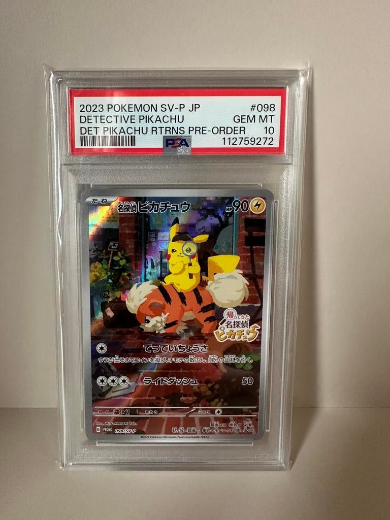 Detective Pikachu 098 promo PSA 10, Ophalen of Verzenden, Zo goed als nieuw