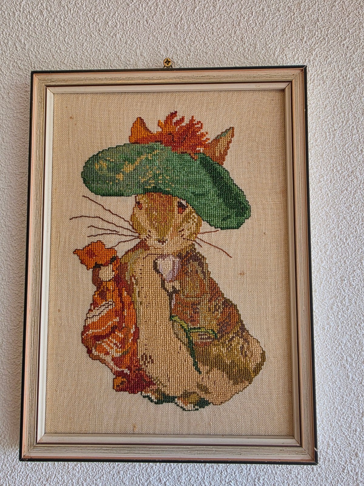 Vintage Borduurwerk Beatrix Potter Benjamin - 21 x 28 cm, Gebruikt, ., Overige typen, Beatrix Potter