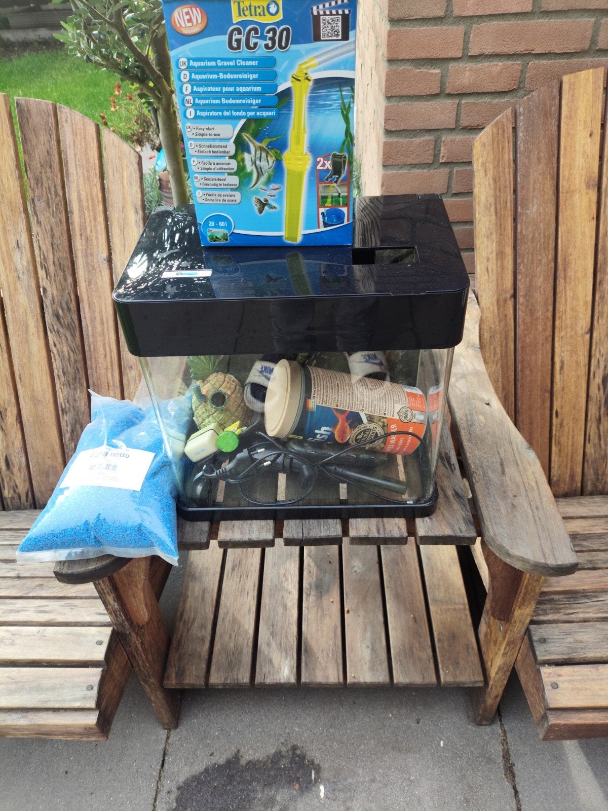 aquarium inclusief toebehoren, Ophalen, Inclusief toebehoren, Zo goed als nieuw, Leeg aquarium