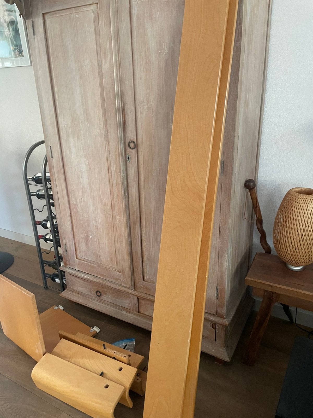 Auping 1 persoon bed, Ophalen, 90 cm, Eenpersoons, Bruin