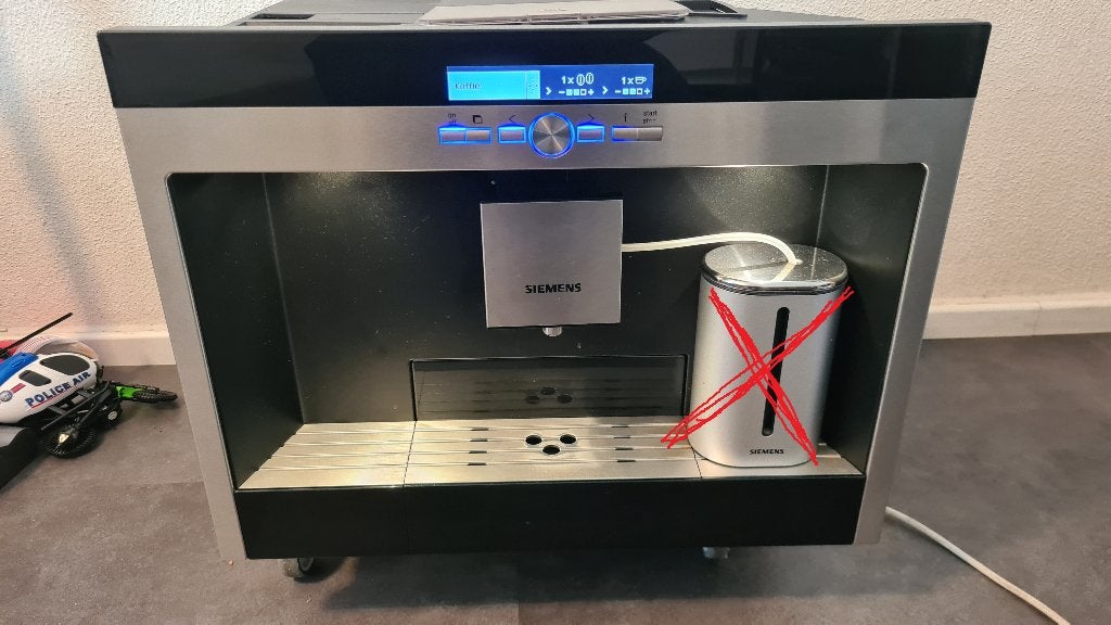 Siemens inbouw koffie machine model TK76K572, Ophalen, Gemalen koffie, Gebruikt, 10 kopjes of meer