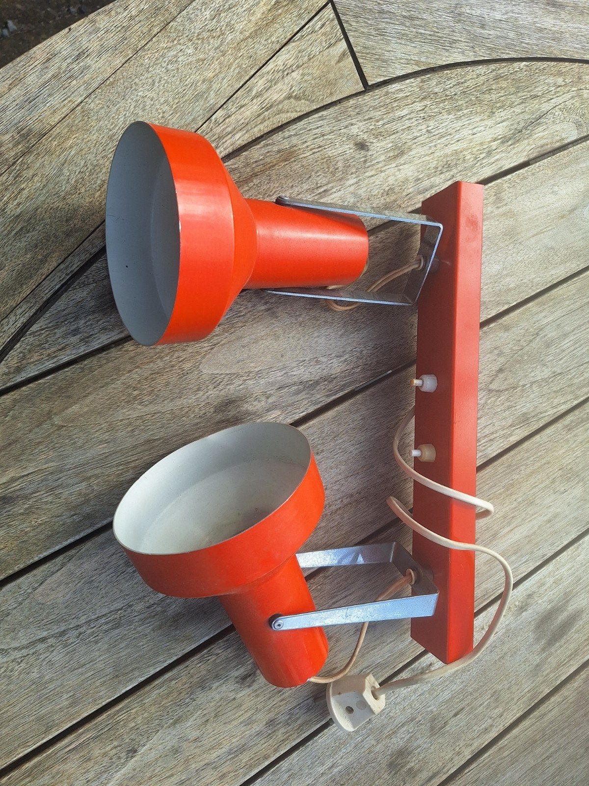 Vintage wand- of plafondlamp - Oranje, Gebruikt, Oranje, Metaal, Wandlamp