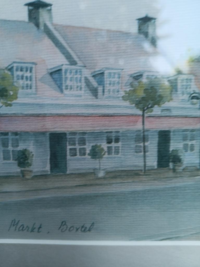 Originele aquarel Markt Boxtel - A. Schreuder '90, Ophalen of Verzenden