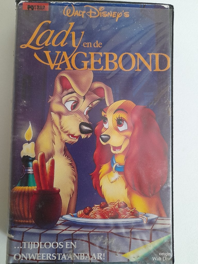 Lady en de vagebond, Alle leeftijden, Kinderfilm, Zo goed als nieuw, VHS