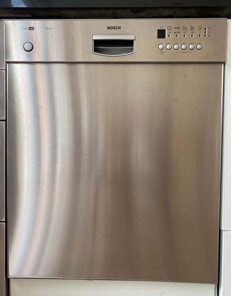 Vaatwasser Bosch Silence rvs, Ophalen, Gebruikt, Tussenbouw, 90 tot 95 cm