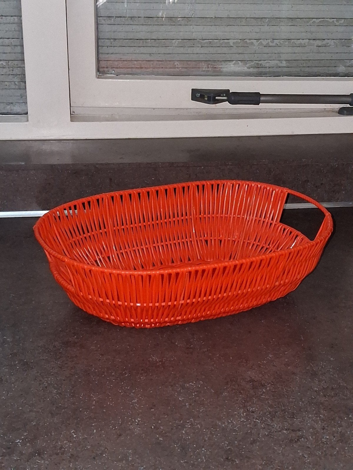 vintage oranje broodmand / fruitmand uitmuntende staat, Ophalen of Verzenden