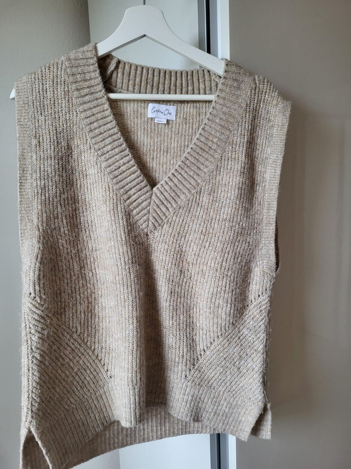 Cotton Club gebreide slipover maat S, Beige, Ophalen of Verzenden, Zo goed als nieuw, Maat 36 (S)