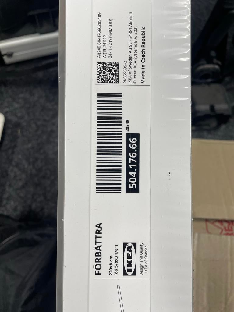 IKEA FÖRBÄTTRA Plint 220x8 cm - Nieuw in verpakking, Kunststof, Nieuw, Ophalen of Verzenden, 200 tot 250 cm