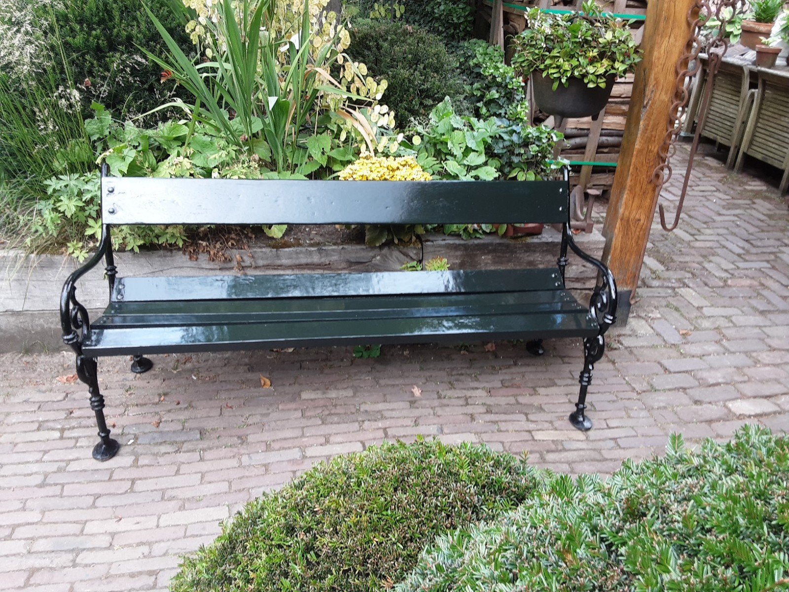 Gietijzeren tuinbank, Ophalen, IJzer, Sierhekwerk