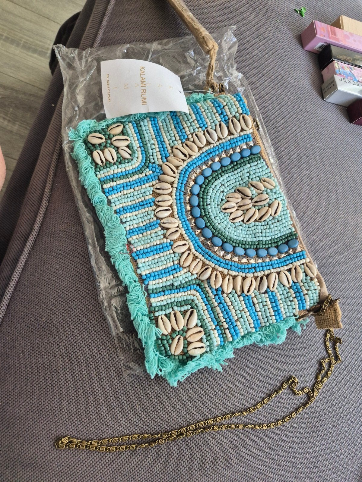 Boho Ibiza stijl tasje met schelpen en kralen, Sieraden, Tassen en Uiterlijk, Tassen | Damestassen, Ophalen of Verzenden, Nieuw