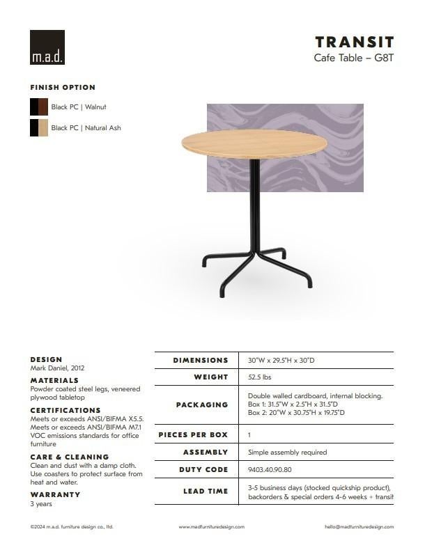 bistro tafel, Ophalen, Modern design, 50 tot 100 cm, Rond