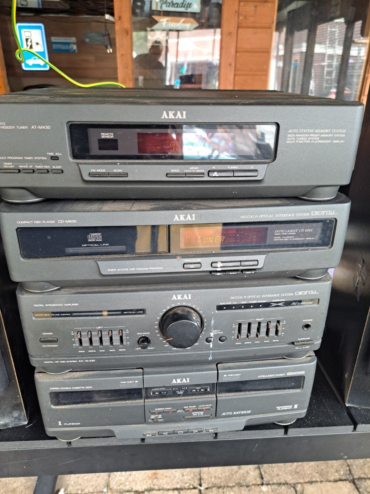 Akai Stereo Set - Tuner, CD-speler, Versterker, Cassettedeck, Ophalen of Verzenden, Gebruikt, Cd-speler, Akai