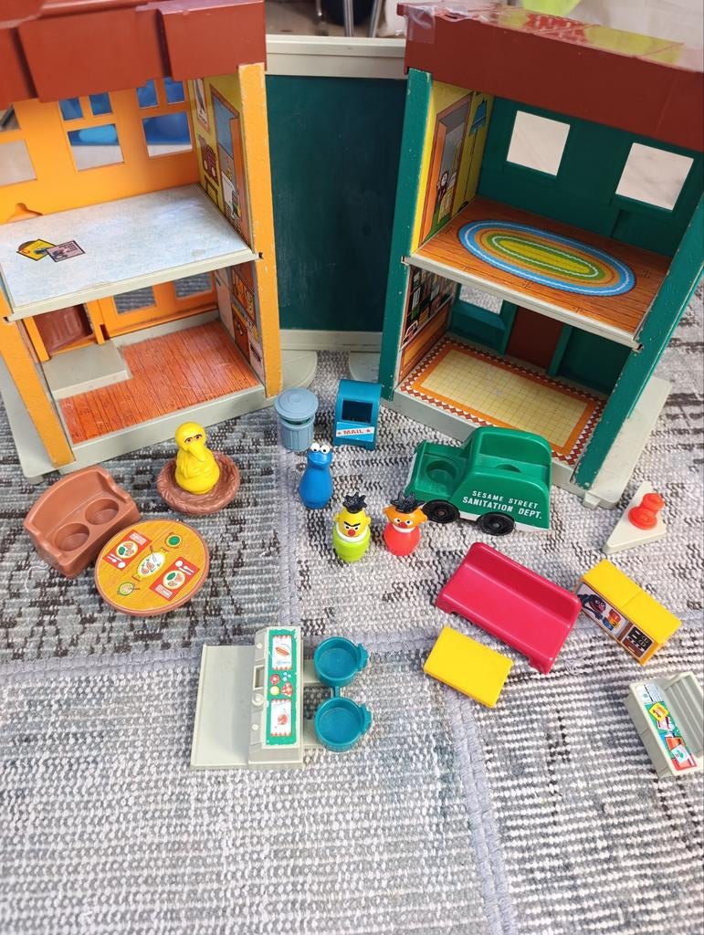 Sesamstraat poppenhuis Fisher Price, vintage, Ophalen of Verzenden, Poppenhuis