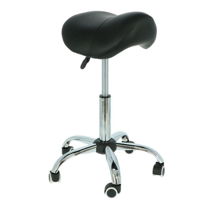 Alora zadelkruk - Tabouret ? Zwart/Chrome, Kunststof, Niet ingevuld, Niet ingevuld, Ophalen