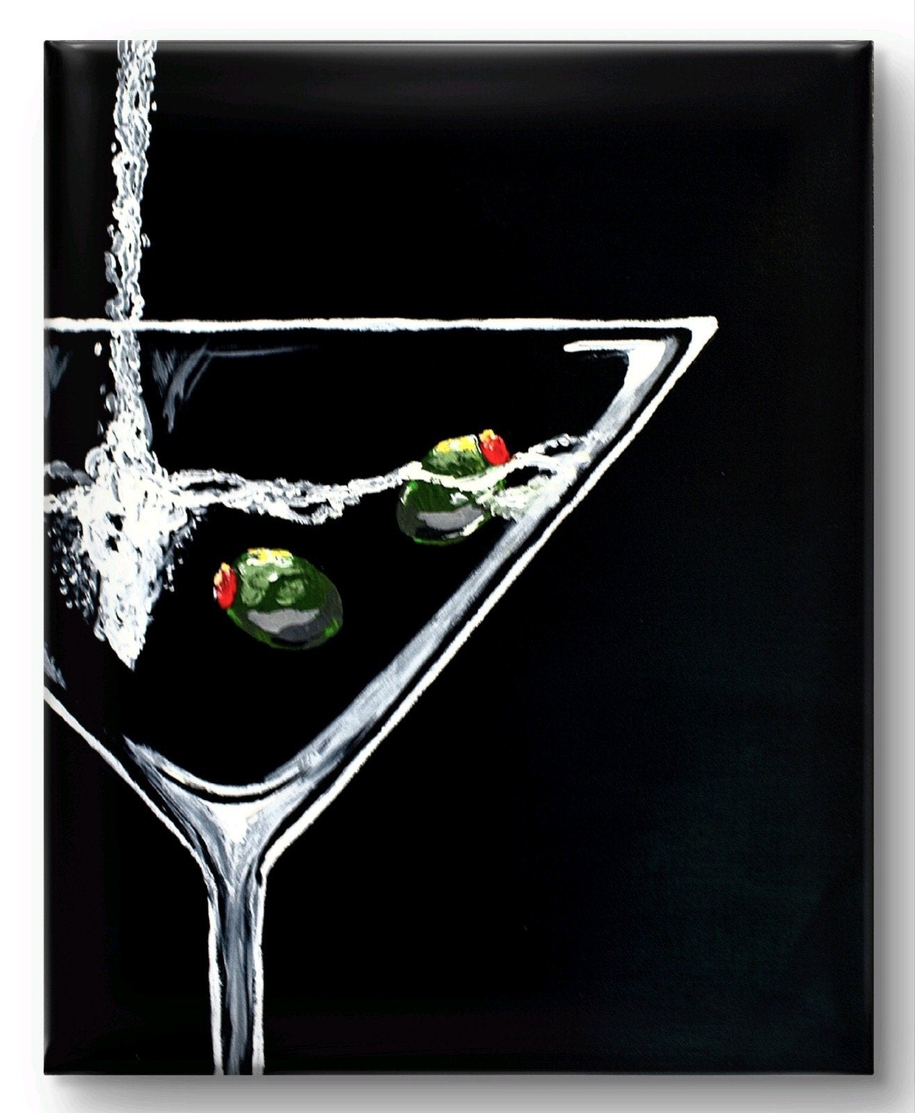 Aesthetic Wanddecoratie Martini Schilderij, Antiek en Kunst, Ophalen, Acrylverf, Stilleven, Gelakt/vernis