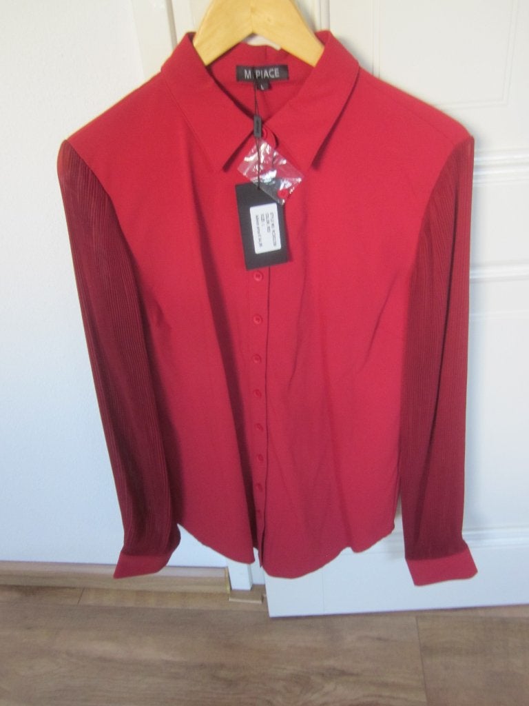 Mi Piace travel rode blouse plissé mouwen nieuw + kaartje L, Mi Piace, Maat 42/44 (L), Nieuw, Ophalen of Verzenden