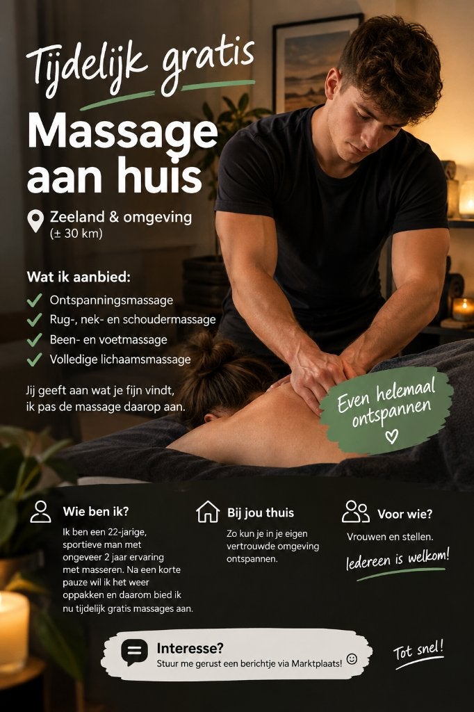 Helemaal ontspannen? Tijdelijk gratis massage aan huis!, Stoelmassage