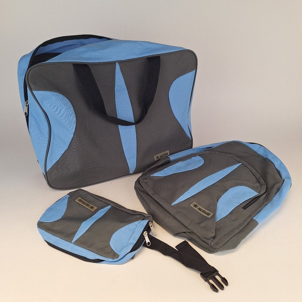 Reistassenset Active - 3-delig - blauw/grijs, Gebruikt, Blauw, 60 tot 80 cm, 35 tot 55 cm