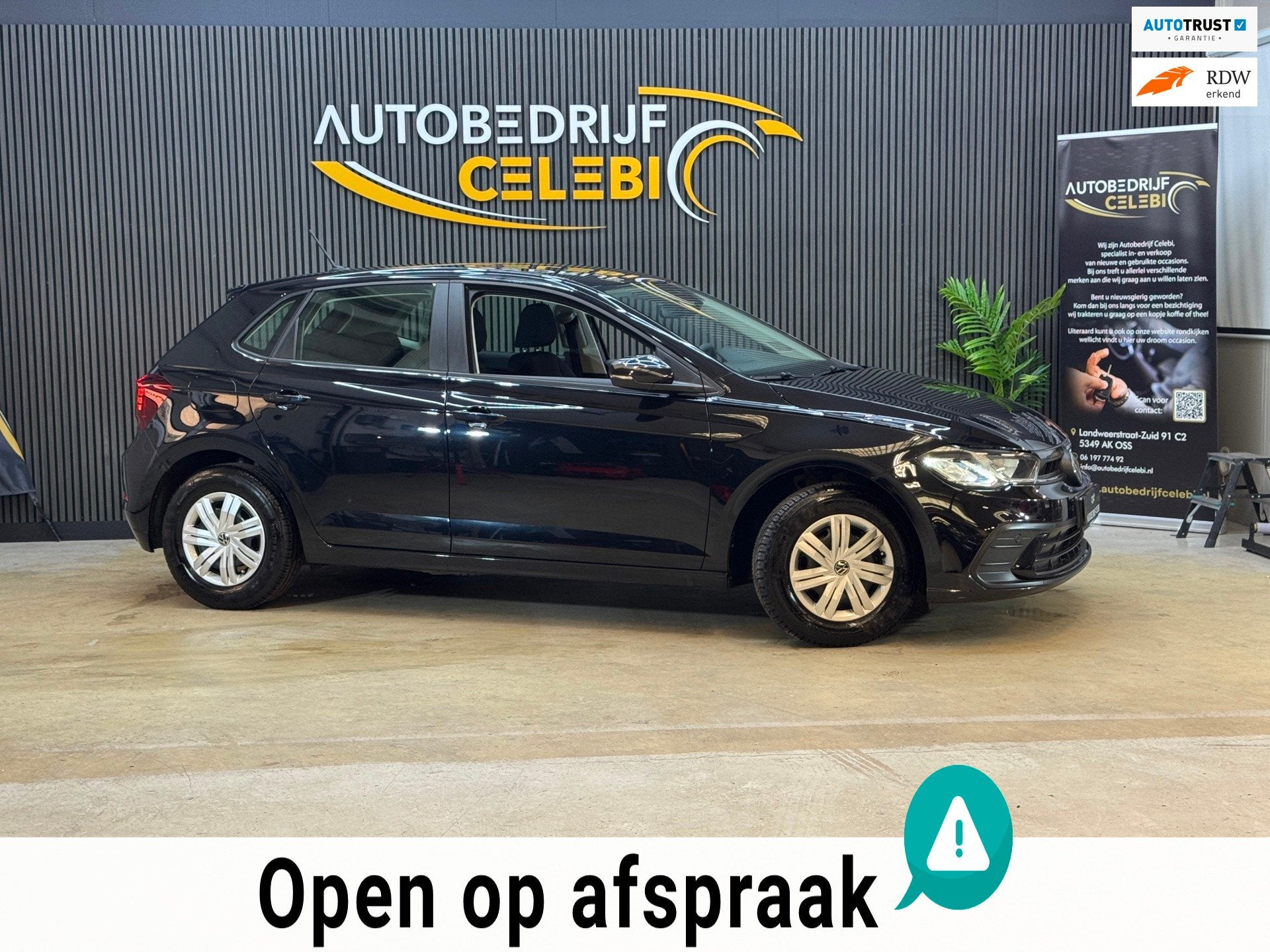 Volkswagen POLO 1.0 MPI Polo 2022 BLACK ED.|LANE/FRONTASSIST, Auto's, Dealer onderhouden, Stof, Gebruikt, Zwart