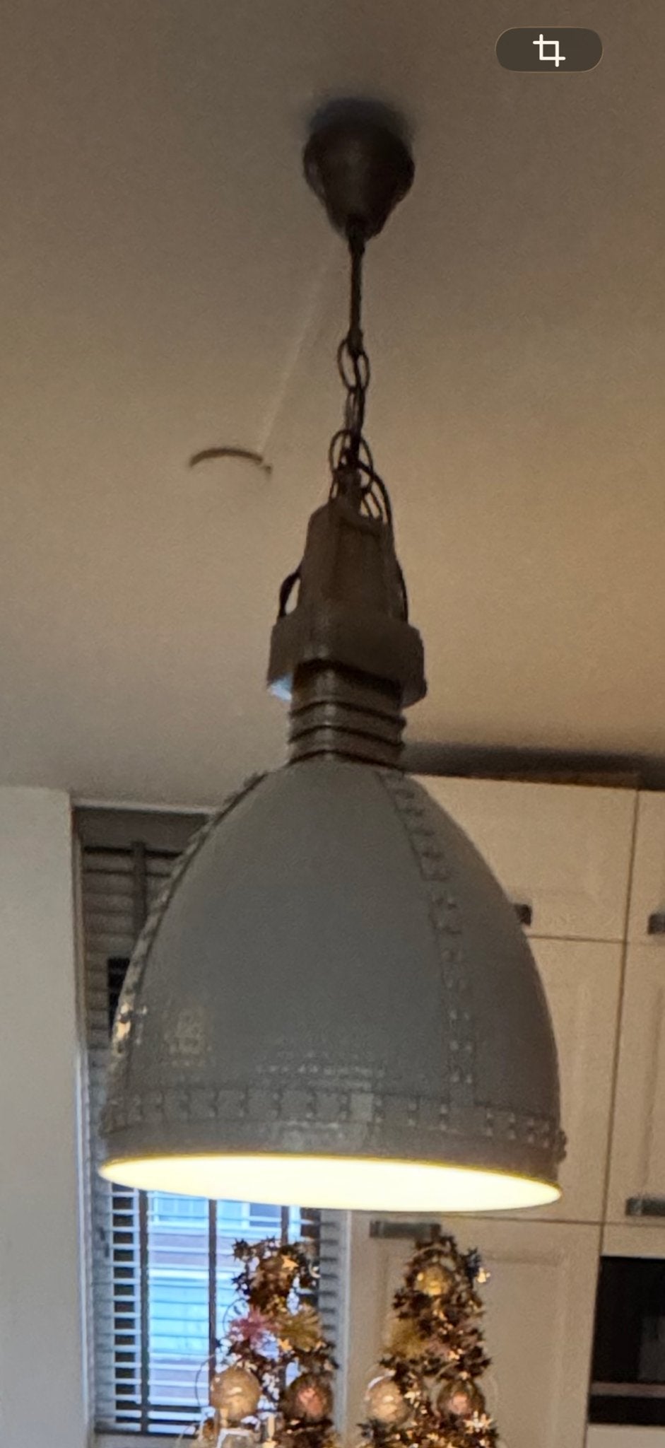 Riviera Maison Industriële hanglamp - Grijs metaal, Huis en Inrichting, Lampen | Hanglampen, Ophalen, Gebruikt, Metaal, 75 cm of meer