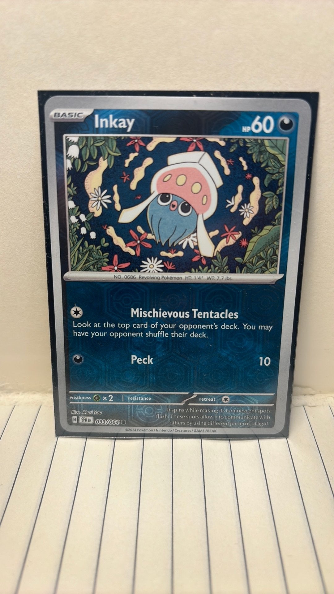 Inkay 033/064 reverse holo Shrouded Fable pokemon kaart, Ophalen of Verzenden, Nieuw