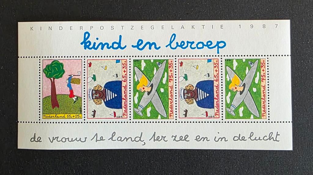 Kinderpostzegels 1987 - Kind en Beroep - Ongeopend vel, Postzegels en Munten, Postzegels | Nederland, Ophalen of Verzenden, Na 1940