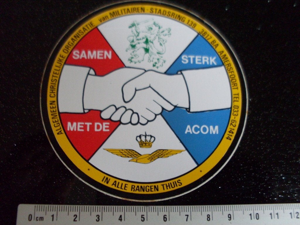 sticker samen sterk met de acom logo vakbond leger, Verzenden, Zo goed als nieuw, Bedrijf of Vereniging
