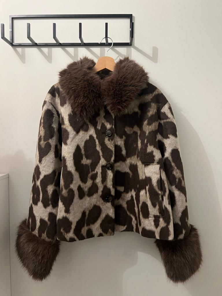 By Anthropologie Faux-Fur Trim Leopard Jas UK16, Kleding | Dames, Jassen | Winter, Ophalen, Nieuw, Maat 46/48 (XL) of groter, Bruin