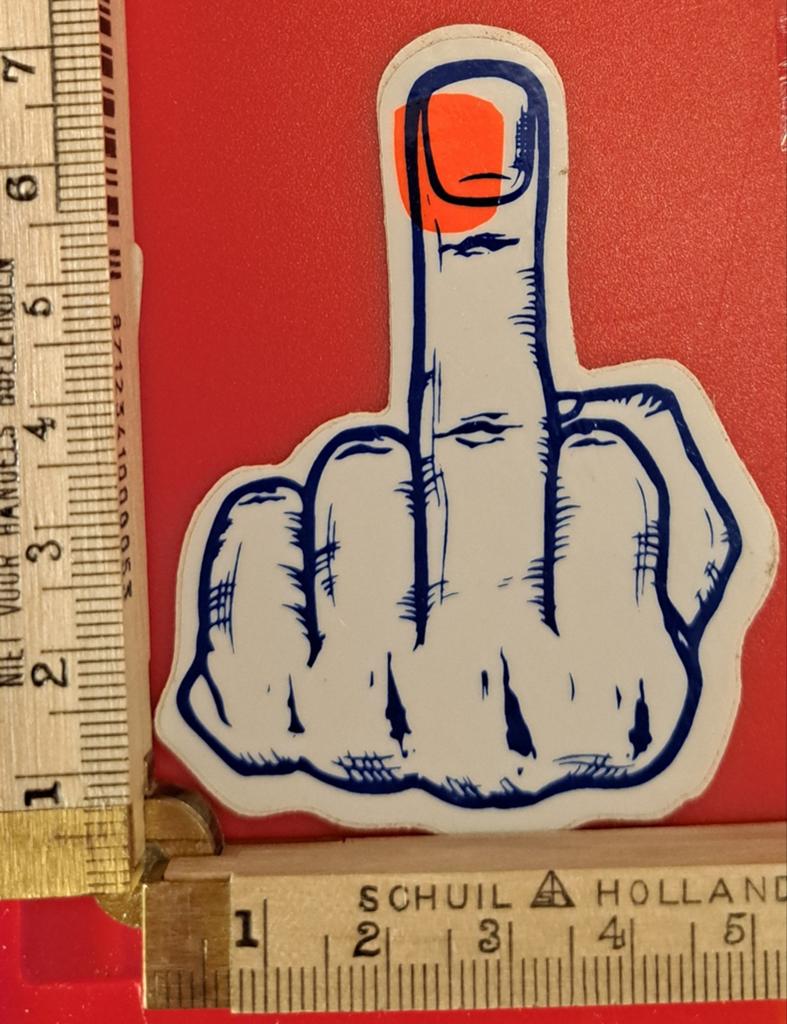 Vintage sticker autosticker f#ck you middelvinger, Verzamelen, Ophalen of Verzenden, Zo goed als nieuw