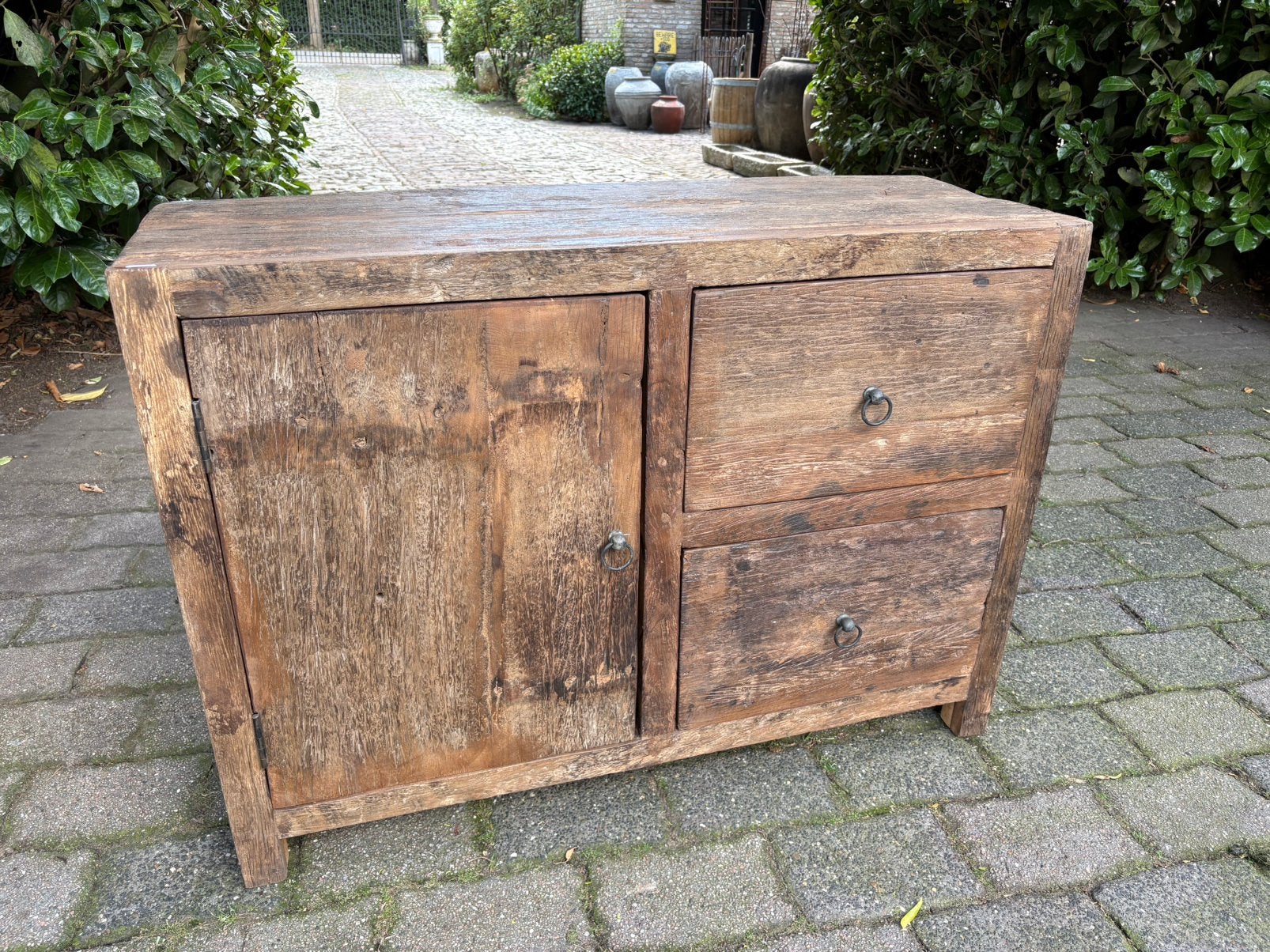 Stoer dressoir van oud Railwood!, Ophalen, Teakhout, Zo goed als nieuw, Nvt