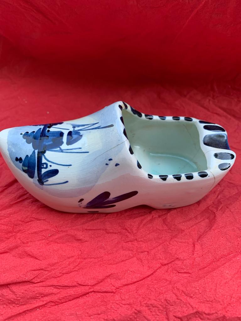 Delfts Blauw Klompje asbak- Handbeschilderd Keramiek, Antiek en Kunst, Ophalen of Verzenden