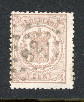 puntstempel 82 NIJMEGEN op wapen-zegel nvph 13, Postzegels en Munten, Verzenden, T/m 1940, Gestempeld
