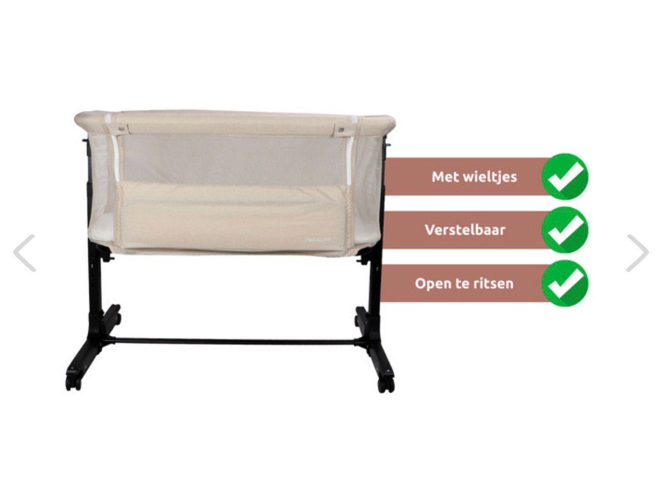 Beige co-sleeper - zo goed als nieuw, Ophalen, Zo goed als nieuw, Wieg