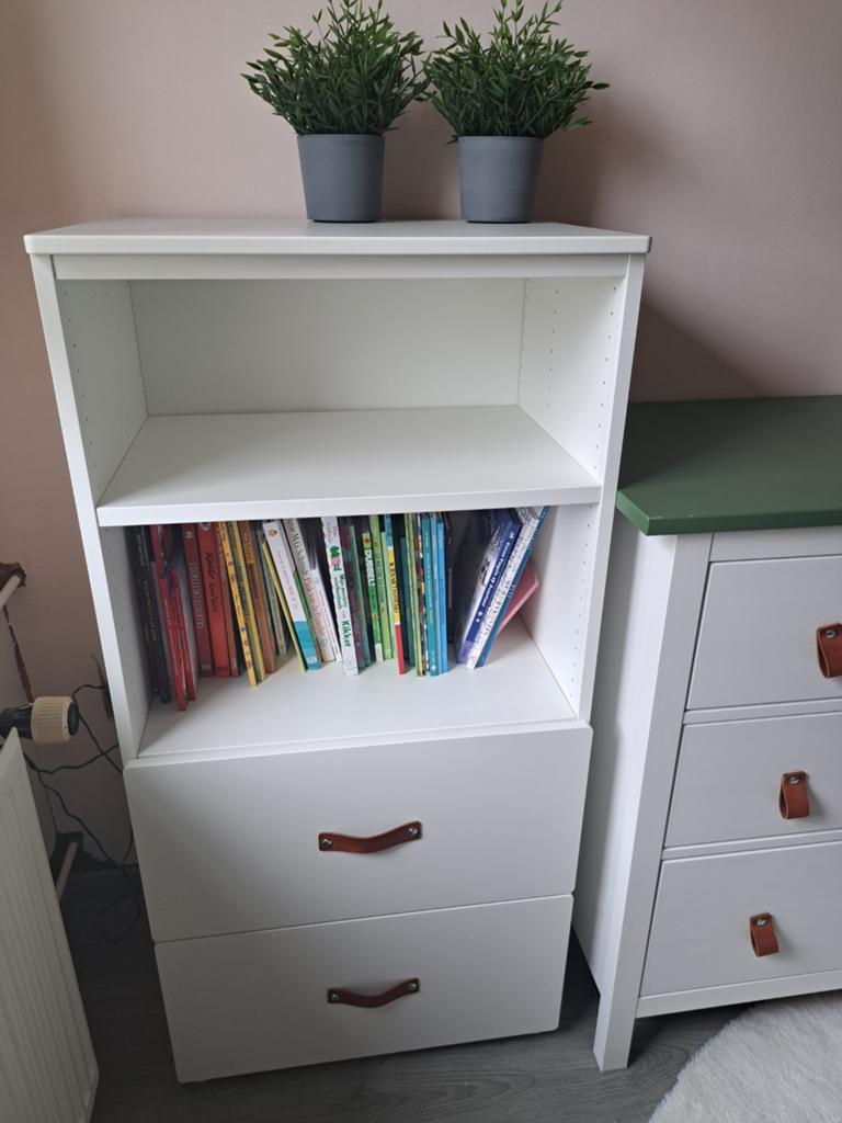 IKEA Smastad/Platsa kast wit met leren handgrepen, Ophalen