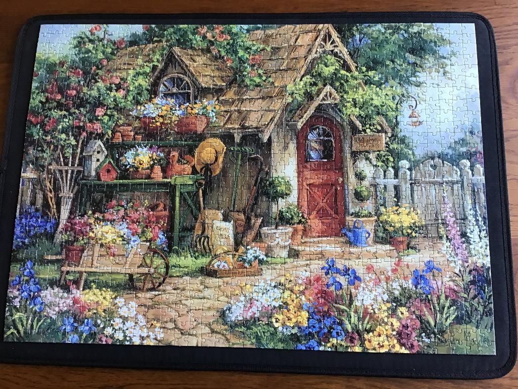 Barbara Mock Puzzel Gardener’s Haven Jumbo 1000 st, Ophalen of Verzenden, 500 t/m 1500 stukjes, Gebruikt, Legpuzzel