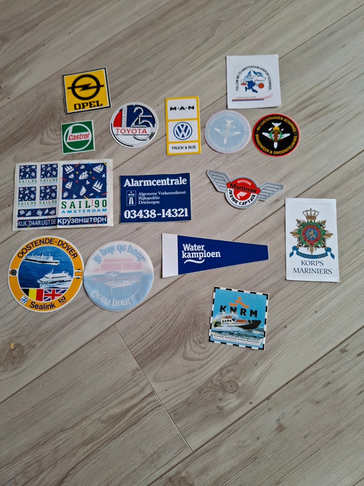 15 Vintage stickers van diverse merken, Ophalen of Verzenden, Zo goed als nieuw