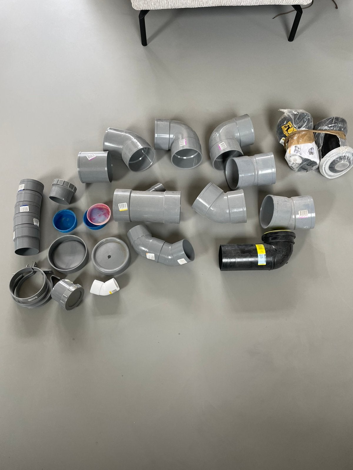 Pvc bochten, koppelstukken 110 en 80 mm, Doe-het-zelf en Verbouw, Ophalen, Bochten, Pvc, Zo goed als nieuw