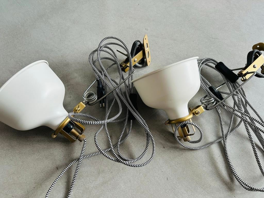 2x IKEA RANARP Klemlampen Wit Retro Stijl met Lang Snoer, Huis en Inrichting, Ophalen of Verzenden, Gebruikt