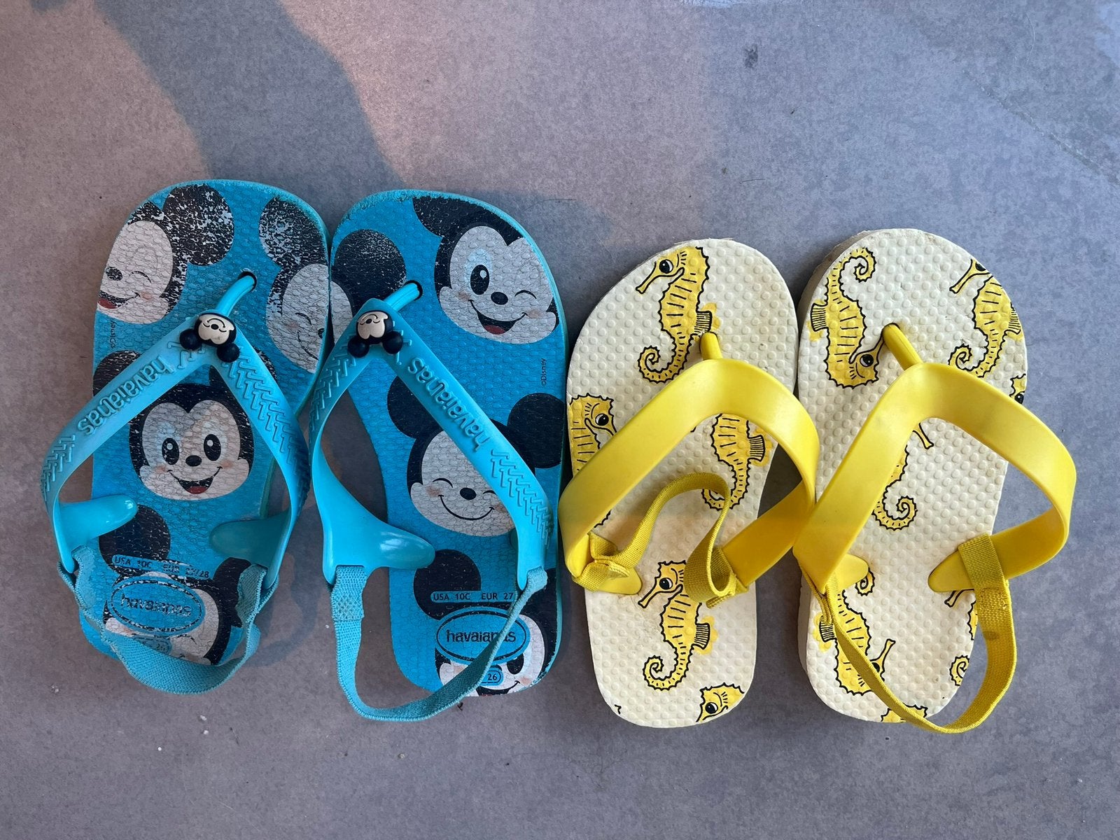 2 paar slippers Havaianas Zeeman mt 27/28 netjes, Gebruikt, Overige typen, Ophalen of Verzenden, Jongen